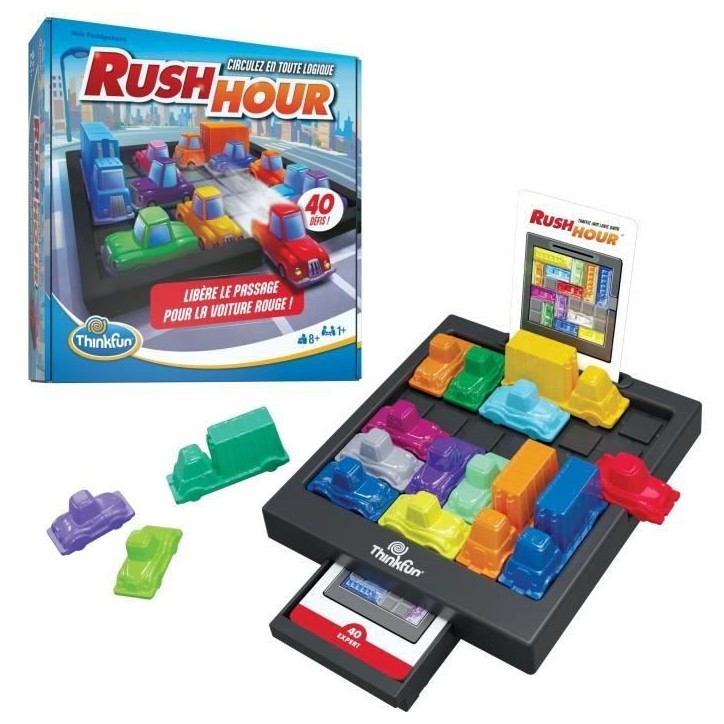 ThinkFun Rush Hou- Jeu de logiqu-Casse-tete-Embouteillage-40 défis 4 niveau-1 Joueur ou plus-des 8 ans-Ravensburger-Mixte-6600 ThinkFun Rush Hou- Jeu de logiqu-Casse-tete-Embouteillage-40 défis 4 niveau-1 Joueur ou plus-des 8 ans-Ravensburger-Mixte-6600