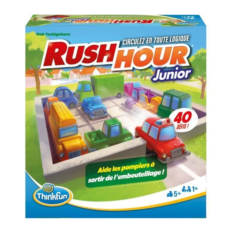 ThinkFun-Rush Hour Junior-Jeu de logique-Casse-tete-Embouteillage-40 d ThinkFun-Rush Hour Junior-Jeu de logique-Casse-tete-Embouteillage-40 d