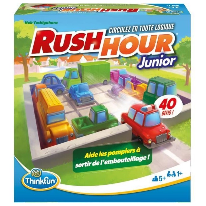 ThinkFun-Rush Hour Junior-Jeu de logique-Casse-tete-Embouteillage-40 défis 4 niveaux-1 Joueur ou plus des 5 ans-Ravensburger-76 ThinkFun-Rush Hour Junior-Jeu de logique-Casse-tete-Embouteillage-40 défis 4 niveaux-1 Joueur ou plus des 5 ans-Ravensburger-76
