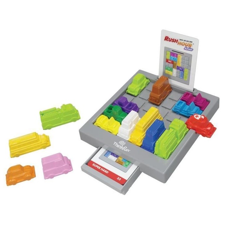 ThinkFun-Rush Hour Junior-Jeu de logique-Casse-tete-Embouteillage-40 défis 4 niveaux-1 Joueur ou plus des 5 ans-Ravensburger-76 ThinkFun-Rush Hour Junior-Jeu de logique-Casse-tete-Embouteillage-40 défis 4 niveaux-1 Joueur ou plus des 5 ans-Ravensburger-76