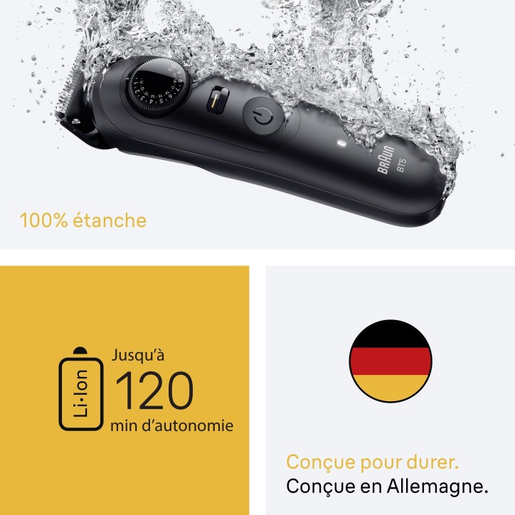 Rasoir électrique - BRAUN - Séries 5 BT5500 - 120 min autonomie - Étanche - Noir Rasoir électrique - BRAUN - Séries 5 BT5500 - 120 min autonomie - Étanche - Noir