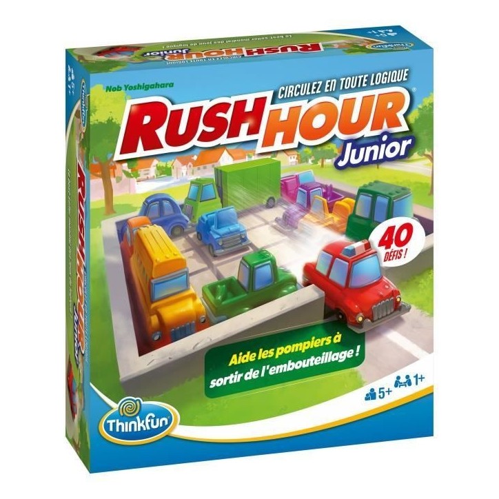 ThinkFun-Rush Hour Junior-Jeu de logique-Casse-tete-Embouteillage-40 défis 4 niveaux-1 Joueur ou plus des 5 ans-Ravensburger-76 ThinkFun-Rush Hour Junior-Jeu de logique-Casse-tete-Embouteillage-40 défis 4 niveaux-1 Joueur ou plus des 5 ans-Ravensburger-76