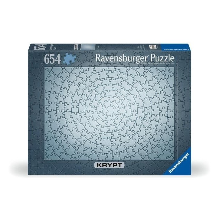 Puzzle 654 pieces Krypt Silver, Adultes & enfants des 14 ans, Challenge monochrome, 12000071, Ravensburger Puzzle 654 pieces Krypt Silver, Adultes & enfants des 14 ans, Challenge monochrome, 12000071, Ravensburger