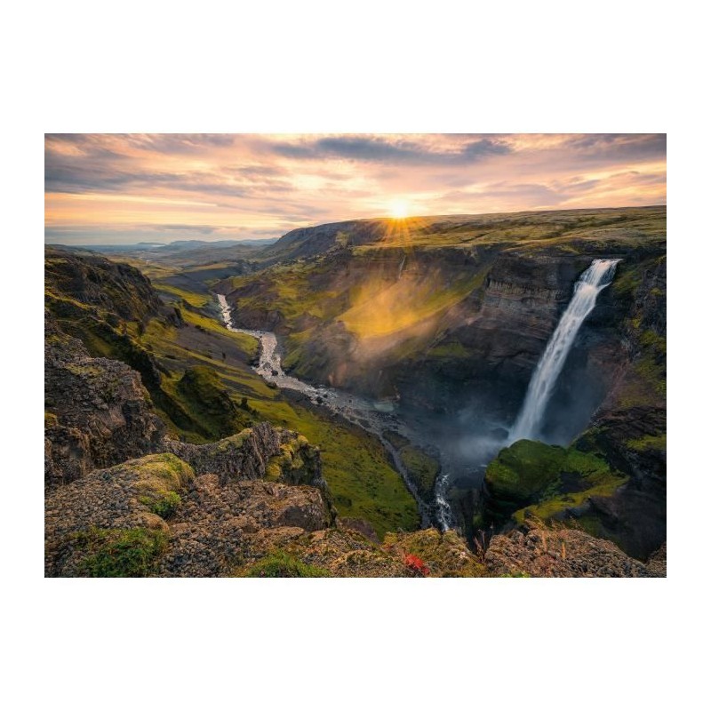 Ravensburger-Puzzle 1000p-La cascade Háifoss, Islande (Highlights)-Ad Ravensburger-Puzzle 1000p-La cascade Háifoss, Islande (Highlights)-Ad