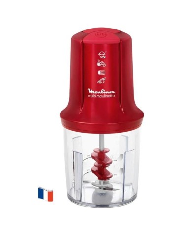 MOULINEX - Mini Hachoir Électrique Multi Moulinette 3en1 - AT714G32 - 500W - Rouge