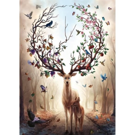 Puzzle 1000 pieces Cerf Fantaisie, Adultes et enfants dés 14 ans, Puz