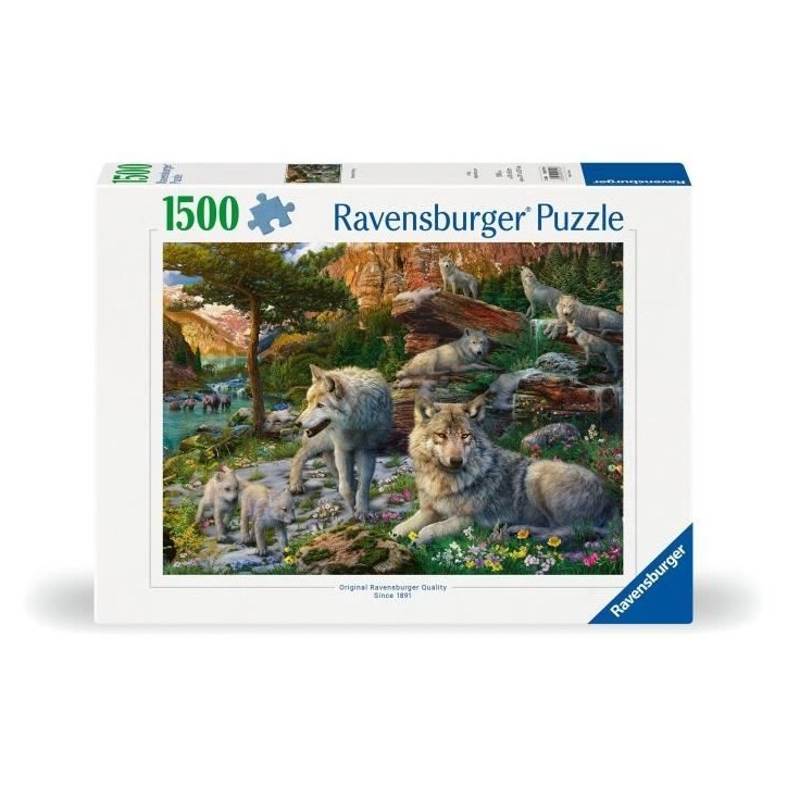 Puzzle 1500 pieces Loups au printemps, Adultes & enfants des 14 ans, Puzzle de qualité supérieure 80x60cm, 12000719, Ravensbur Puzzle 1500 pieces Loups au printemps, Adultes & enfants des 14 ans, Puzzle de qualité supérieure 80x60cm, 12000719, Ravensbur