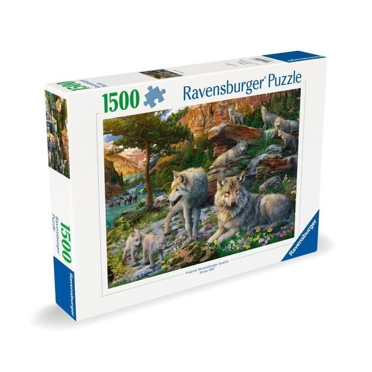 Puzzle 1500 pieces Loups au printemps, Adultes & enfants des 14 ans, Puzzle de qualité supérieure 80x60cm, 12000719, Ravensbur Puzzle 1500 pieces Loups au printemps, Adultes & enfants des 14 ans, Puzzle de qualité supérieure 80x60cm, 12000719, Ravensbur
