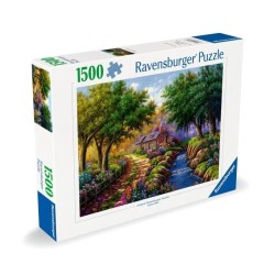 Puzzle 1500 pieces Cottage au bord de la riviere, Adultes & enfants de