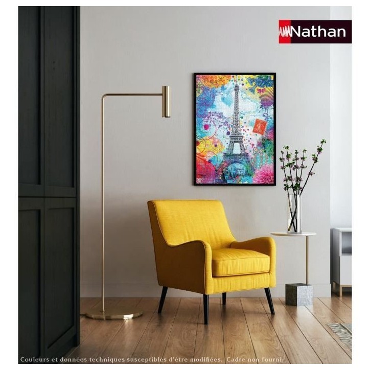 Nathan-Puzzle 1500 pieces-Tour Eiffel multicolore/Lars Stewart-Adultes et enfants des 14 ans-Puzzle de qualité supérieure-1200 Nathan-Puzzle 1500 pieces-Tour Eiffel multicolore/Lars Stewart-Adultes et enfants des 14 ans-Puzzle de qualité supérieure-1200