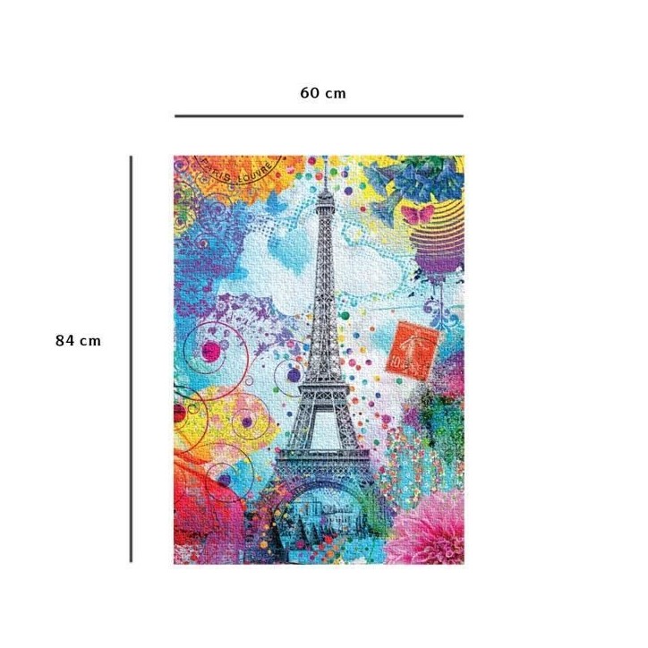 Nathan-Puzzle 1500 pieces-Tour Eiffel multicolore/Lars Stewart-Adultes et enfants des 14 ans-Puzzle de qualité supérieure-1200 Nathan-Puzzle 1500 pieces-Tour Eiffel multicolore/Lars Stewart-Adultes et enfants des 14 ans-Puzzle de qualité supérieure-1200