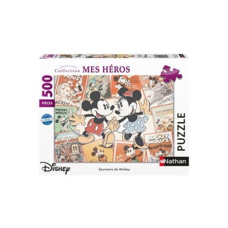 Puzzle 500 pieces Souvenirs de Mickey, Disney, Adultes et enfants, des 12 ans, 12000969, Nathan