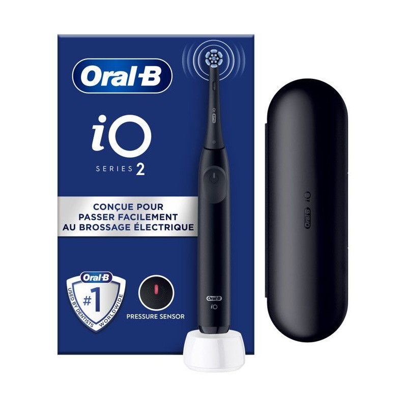 Brosse a dents électrique - ORAL-B - iO2 - Noir - 3 modes de brossage Brosse a dents électrique - ORAL-B - iO2 - Noir - 3 modes de brossage
