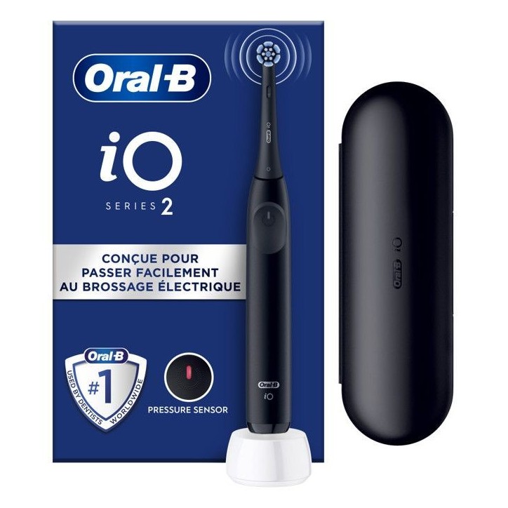 Brosse a dents électrique - ORAL-B - iO2 - Noir - 3 modes de brossage - Minuteur 2 minutes