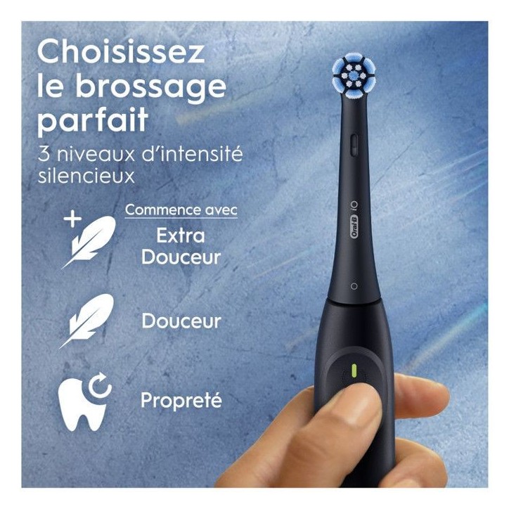 Brosse a dents électrique - ORAL-B - iO2 - Noir - 3 modes de brossage - Minuteur 2 minutes