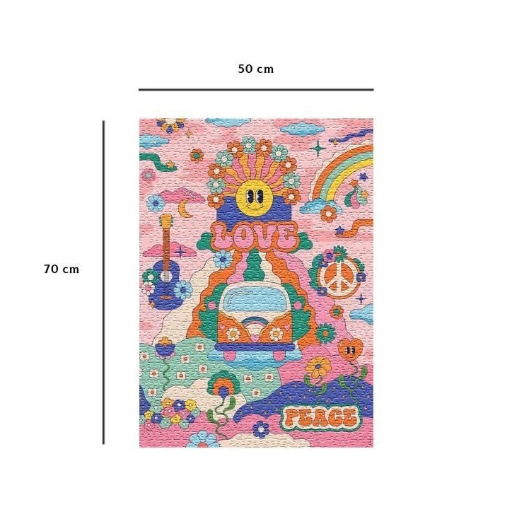 Puzzle 1000 pieces Hippie style / Cha cha Pop, des 14 ans, Puzzle de qualité supérieure, Collection Artiste, 12001443, Nathan Puzzle 1000 pieces Hippie style / Cha cha Pop, des 14 ans, Puzzle de qualité supérieure, Collection Artiste, 12001443, Nathan
