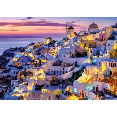Puzzle 1500 pieces Coucher de soleil sur Santorin, Adultes et enfants
