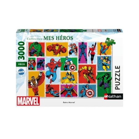 Puzzle 3000 pieces Retro Marvel, Adultes et enfants des 14 ans, Puzzle de qualité supérieure, Collection Mes Héros, 12001549,