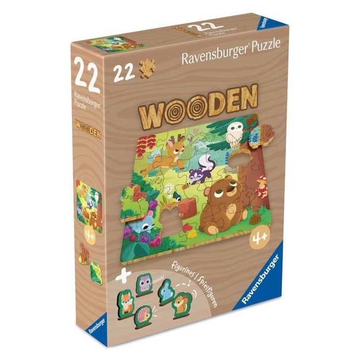 Animaux de la foret - Puzzle bois 22 pieces