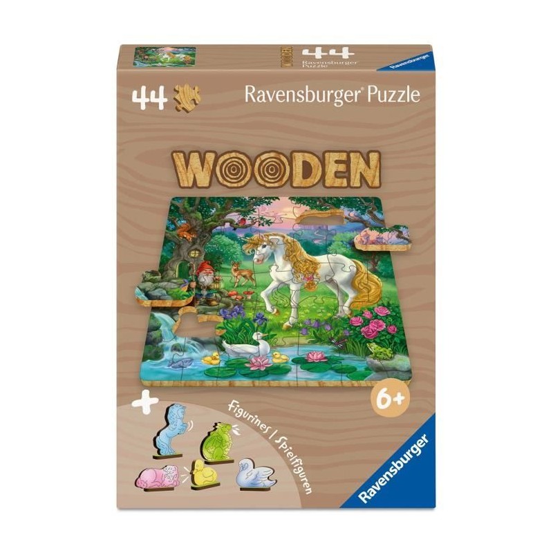 Les licornes - Puzzle bois 44 pieces Les licornes - Puzzle bois 44 pieces