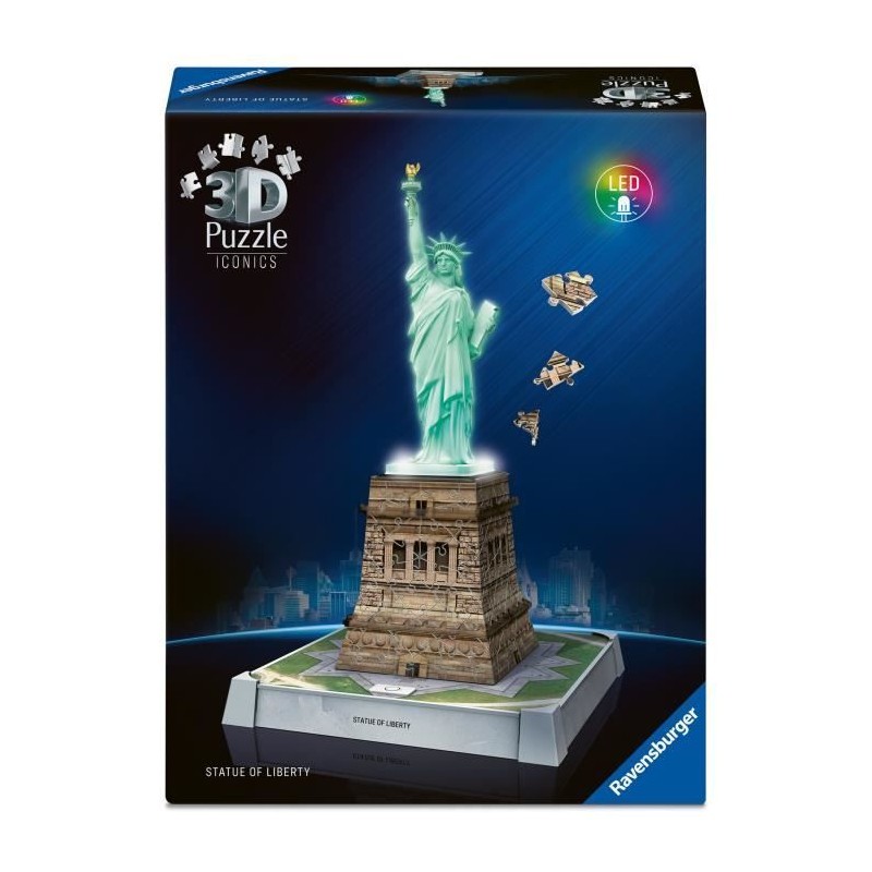Puzzle 3D Iconics - Statue de la Liberté illuminée Puzzle 3D Iconics - Statue de la Liberté illuminée