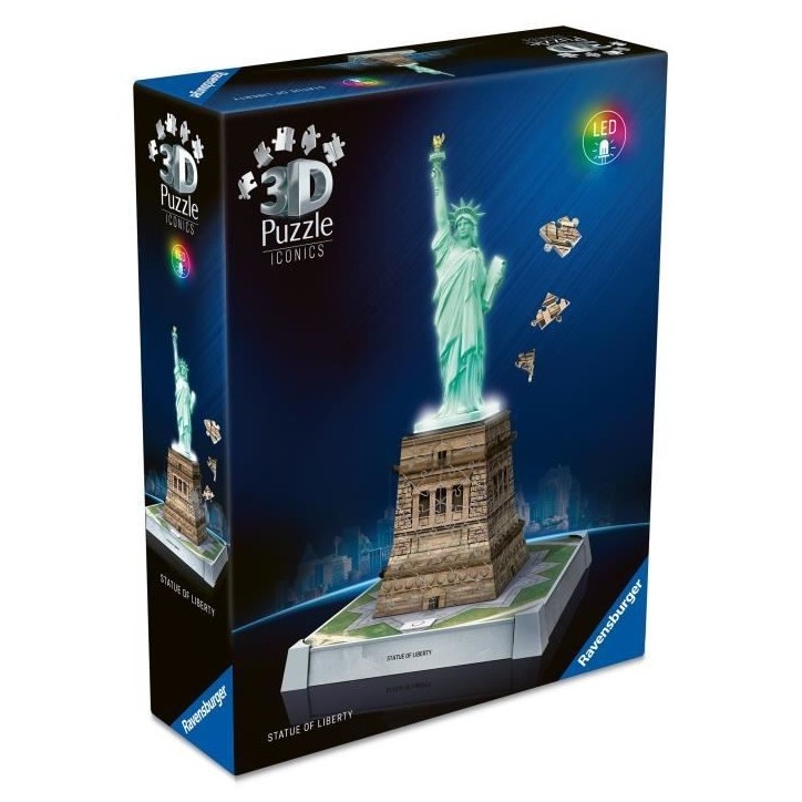 Puzzle 3D Iconics - Statue de la Liberté illuminée Puzzle 3D Iconics - Statue de la Liberté illuminée