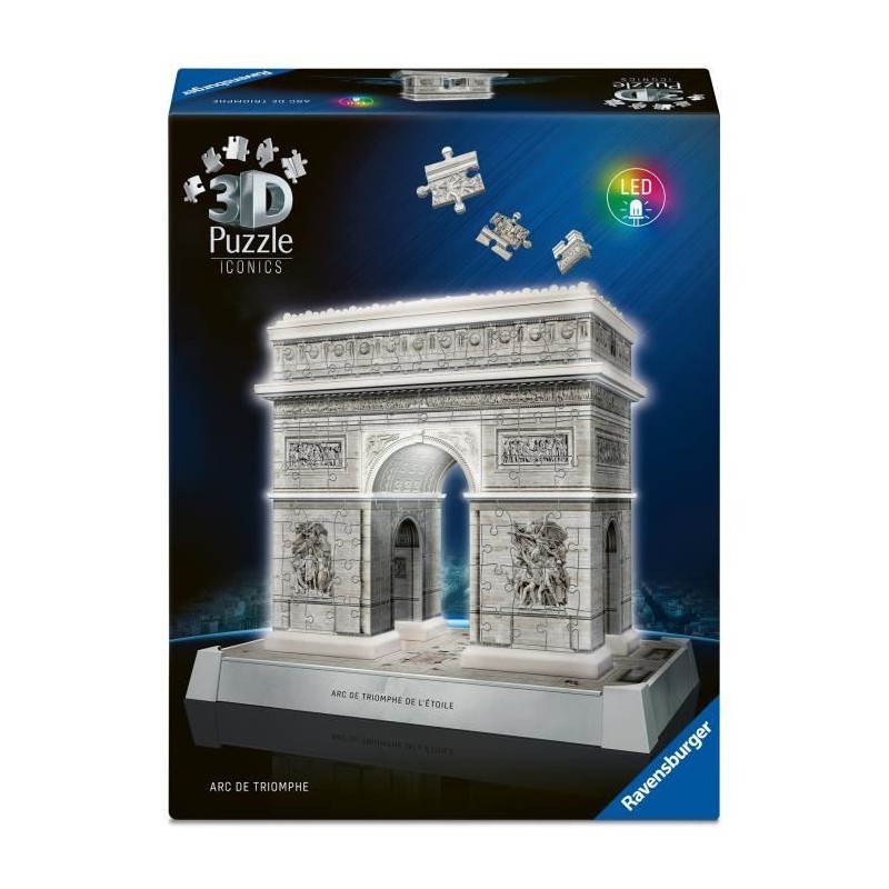 Puzzle 3D Iconics - Arc de Triomphe illuminé Puzzle 3D Iconics - Arc de Triomphe illuminé