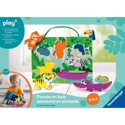 Ravensburger play+, Puzzle en bois sensoriel et aimanté - Dans la jun