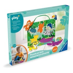 Ravensburger play+, Puzzle en bois sensoriel et aimanté - Dans la jun