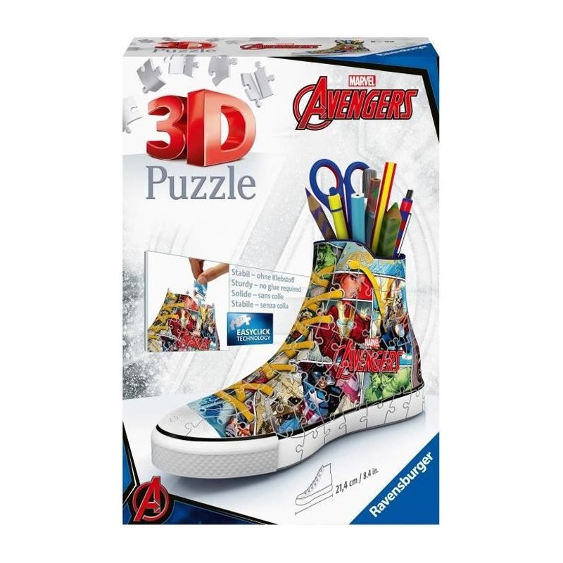 Puzzle 3D Sneaker Avengers - Ravensburger - Pot a crayons 108 pieces - Puzzle 3D Sneaker Avengers - Ravensburger - Pot a crayons 108 pieces -