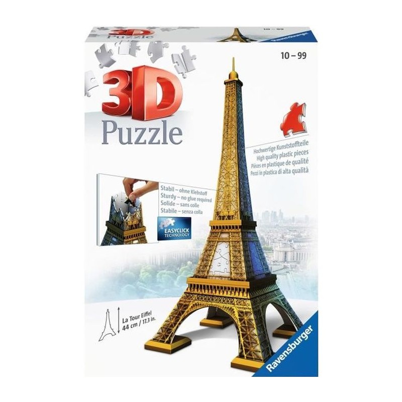 Puzzle 3D Tour Eiffel - Ravensburger - 216 pieces - sans colle - Archi Puzzle 3D Tour Eiffel - Ravensburger - 216 pieces - sans colle - Archi
