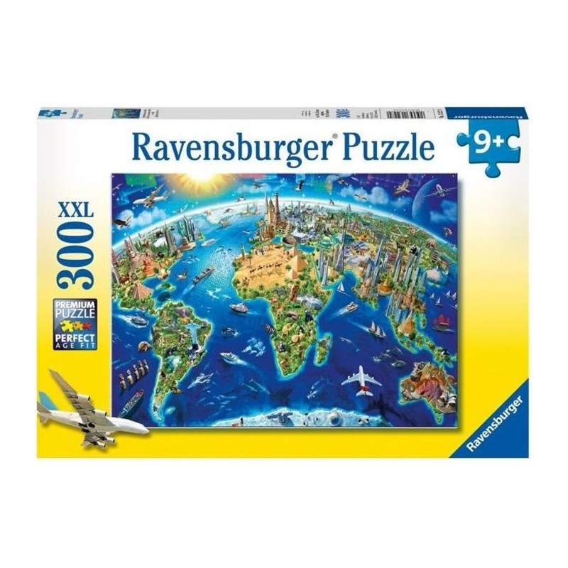 Puzzle 300 p XXL - Carte des monuments du monde - Ravensburger - Pour Puzzle 300 p XXL - Carte des monuments du monde - Ravensburger - Pour