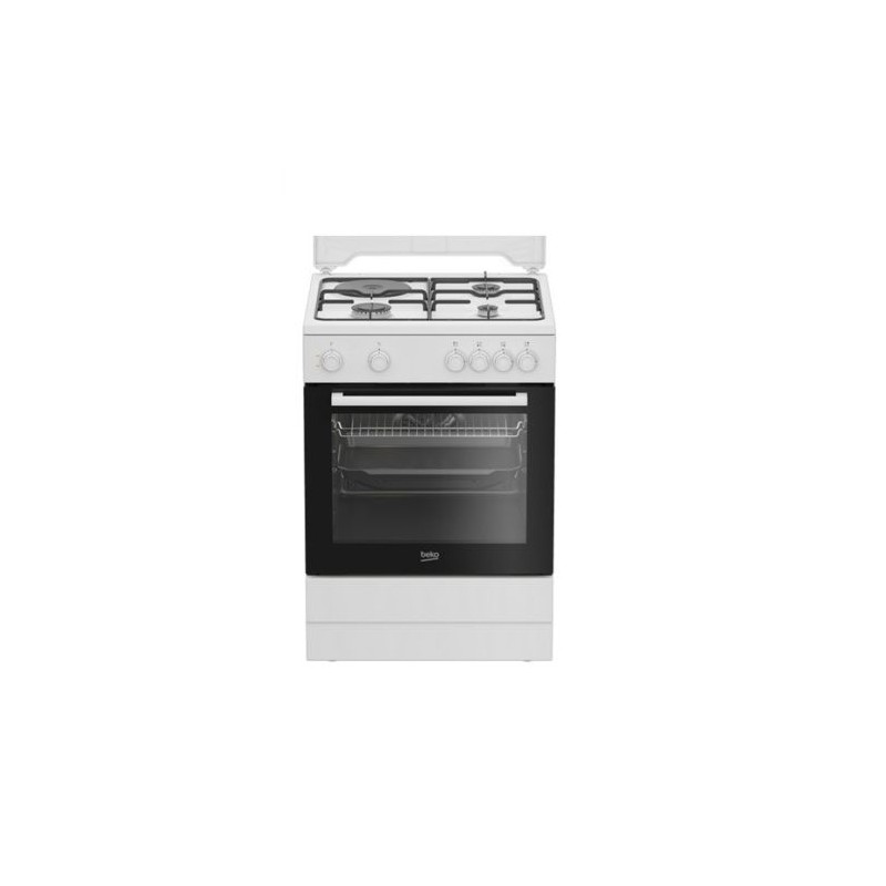 Cuisiniere mixte - BEKO - FBS63121WD - 73L - 4 feux - Induction et gaz