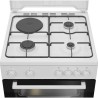 Cuisiniere mixte - BEKO - FBS63121WD - 73L - 4 feux - Induction et gaz