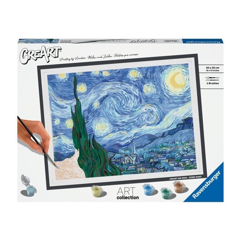 CreArt grand format 30x40 cm Van Gogh, La nuit étoilée, Des 14 ans, CreArt grand format 30x40 cm Van Gogh, La nuit étoilée, Des 14 ans,