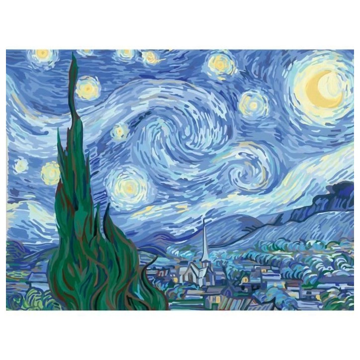CreArt grand format 30x40 cm Van Gogh, La nuit étoilée, Des 14 ans, 23518, Ravensburger CreArt grand format 30x40 cm Van Gogh, La nuit étoilée, Des 14 ans, 23518, Ravensburger