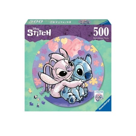Puzzle rond 500 pieces Stitch, Disney, Dessin animé, Des 10 ans, 1758