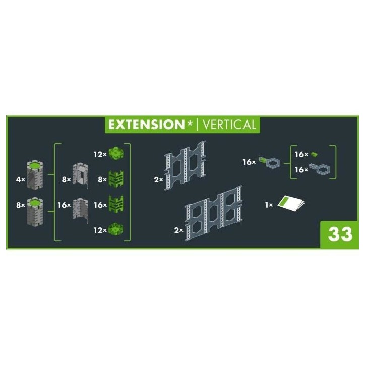 GraviTrax PRO Set d'extension Vertical, 33 pieces, Circuit de billes, Des 8 ans, 22427, Ravensburger GraviTrax PRO Set d'extension Vertical, 33 pieces, Circuit de billes, Des 8 ans, 22427, Ravensburger