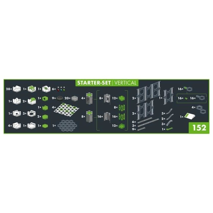 GraviTrax PRO Starter Set Vertical, 152 pieces-Circuit de billes, Parcours de billes a construire, Des 8 ans, 22426, Ravensburge
