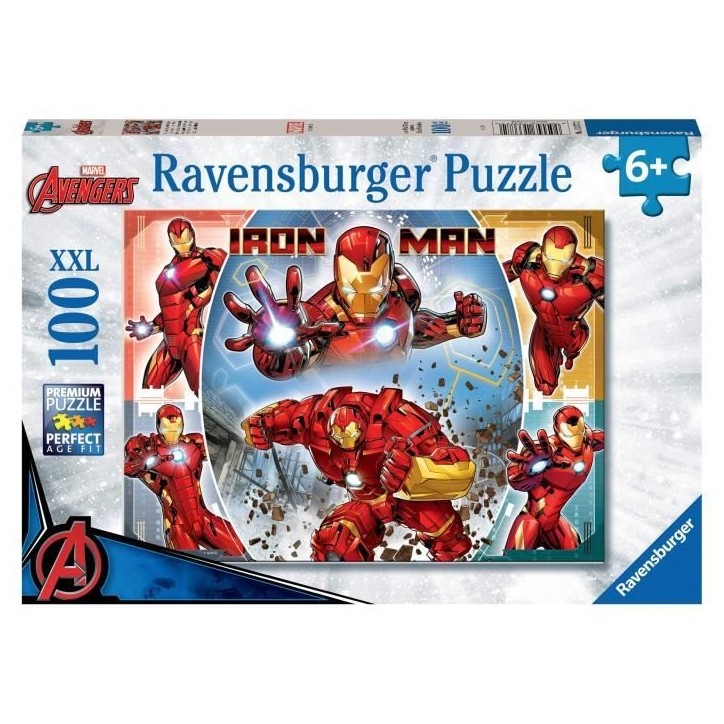 Puzzle 100 pieces XXL, Le puissant Iron Man / Marvel Avengers, 00013377, A partir de 6 ans, Ravensburger, MARVEL HEROS Puzzle 100 pieces XXL, Le puissant Iron Man / Marvel Avengers, 00013377, A partir de 6 ans, Ravensburger, MARVEL HEROS