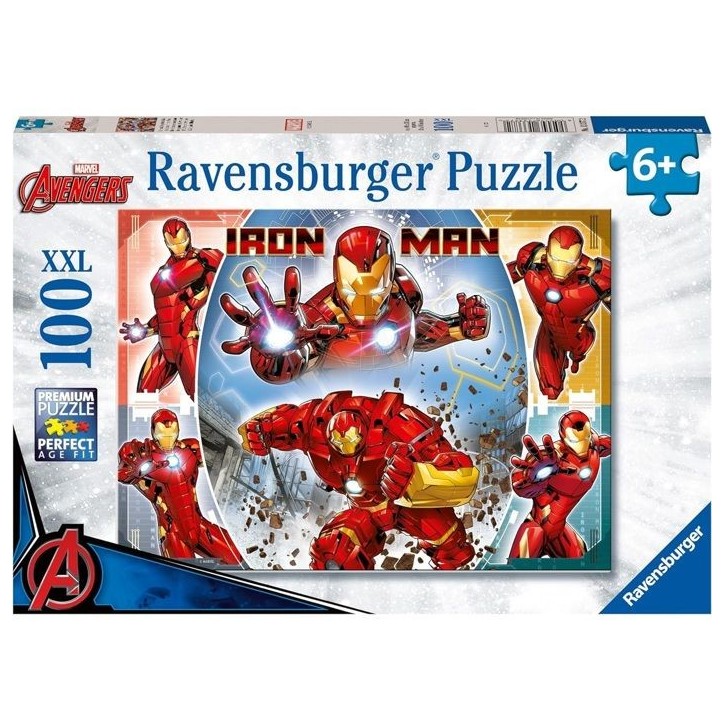 Puzzle 100 pieces XXL, Le puissant Iron Man / Marvel Avengers, 00013377, A partir de 6 ans, Ravensburger, MARVEL HEROS Puzzle 100 pieces XXL, Le puissant Iron Man / Marvel Avengers, 00013377, A partir de 6 ans, Ravensburger, MARVEL HEROS