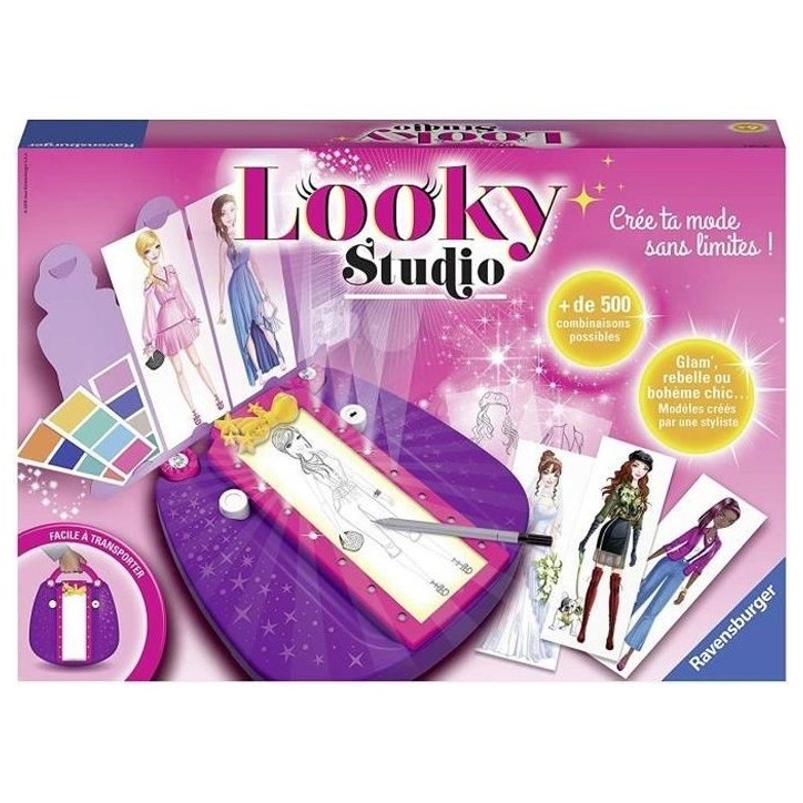 Looky Studio - Ravensburger - Loisirs créatifs - Dessins de mode - Studio de stylisme format maxi - des 6 ans Looky Studio - Ravensburger - Loisirs créatifs - Dessins de mode - Studio de stylisme format maxi - des 6 ans