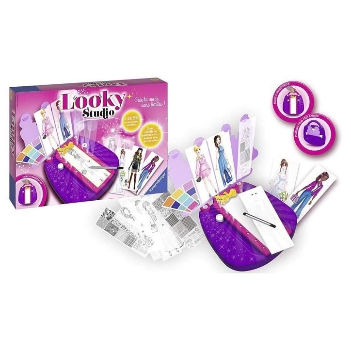 Looky Studio - Ravensburger - Loisirs créatifs - Dessins de mode - Studio de stylisme format maxi - des 6 ans Looky Studio - Ravensburger - Loisirs créatifs - Dessins de mode - Studio de stylisme format maxi - des 6 ans