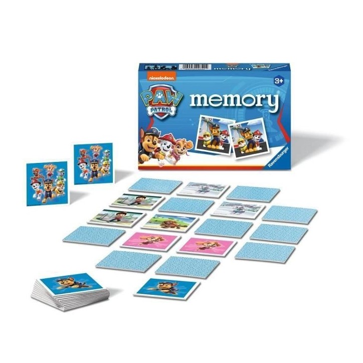 Pat' Patrouille Memory, Jeu éducatif classique, Jeu de mémoire, Ravensburger, Des 3 ans Pat' Patrouille Memory, Jeu éducatif classique, Jeu de mémoire, Ravensburger, Des 3 ans