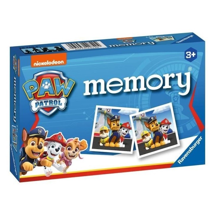 Pat' Patrouille Memory, Jeu éducatif classique, Jeu de mémoire, Ravensburger, Des 3 ans Pat' Patrouille Memory, Jeu éducatif classique, Jeu de mémoire, Ravensburger, Des 3 ans