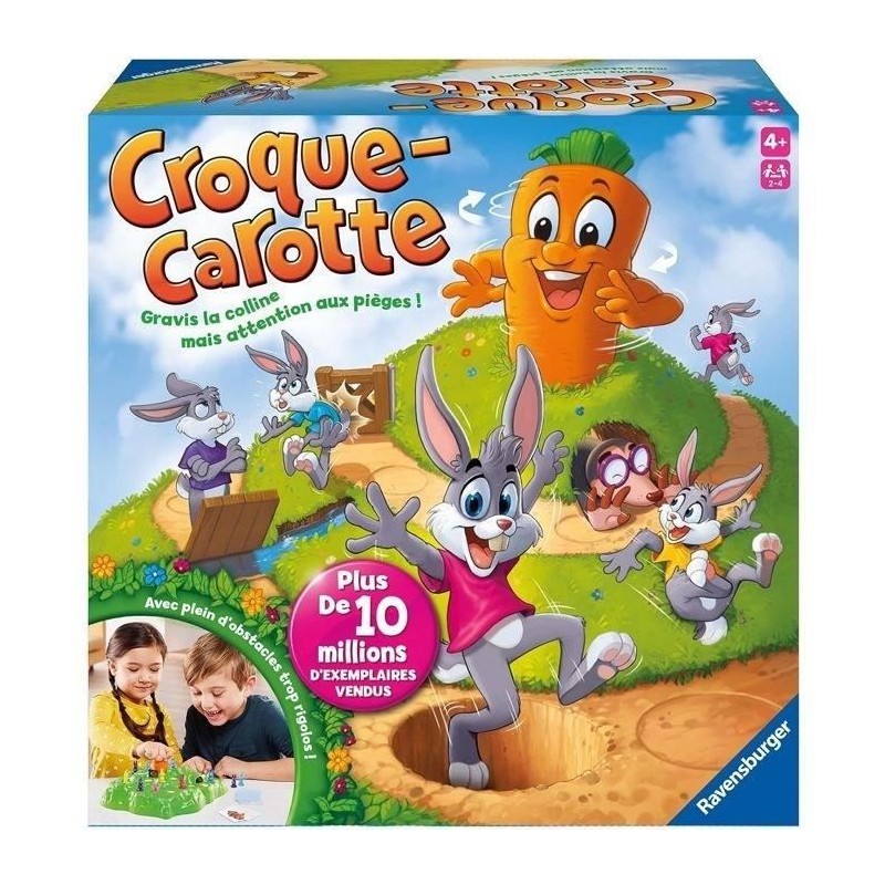 Croque Carotte, Jeu de parcours rigolo pour enfant, 2 a 4 joueurs, Rav Croque Carotte, Jeu de parcours rigolo pour enfant, 2 a 4 joueurs, Rav