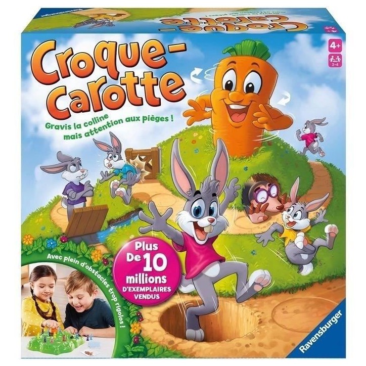 Croque Carotte, Jeu de parcours rigolo pour enfant, 2 a 4 joueurs, Ravensburger, 22223, Des 4 ans Croque Carotte, Jeu de parcours rigolo pour enfant, 2 a 4 joueurs, Ravensburger, 22223, Des 4 ans