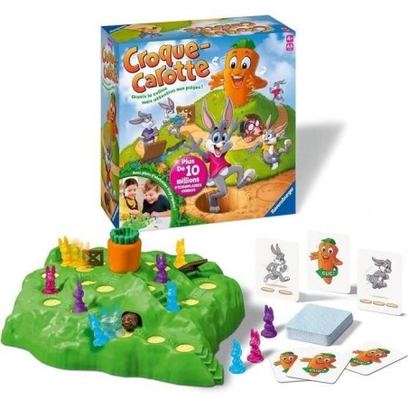 Croque Carotte, Jeu de parcours rigolo pour enfant, 2 a 4 joueurs, Ravensburger, 22223, Des 4 ans