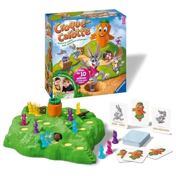 Croque Carotte, Jeu de parcours rigolo pour enfant, 2 a 4 joueurs, Ravensburger, 22223, Des 4 ans Croque Carotte, Jeu de parcours rigolo pour enfant, 2 a 4 joueurs, Ravensburger, 22223, Des 4 ans