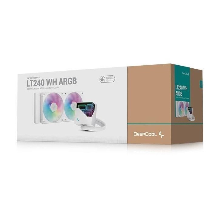 Refroidissement PC - DEEPCOOL - LT240 WH ARGB - 12 cm - 600-2400 tr/min - Blanc Refroidissement PC - DEEPCOOL - LT240 WH ARGB - 12 cm - 600-2400 tr/min - Blanc